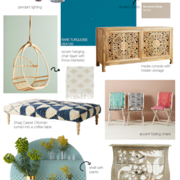 Small rare turquoise moodboard